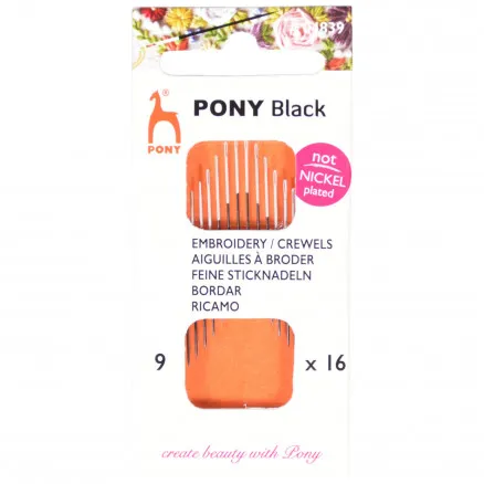 Pony Black Sticknadeln Gr. 9 - 16 Stk.