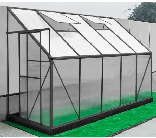 Gewächshaus Poly Schwarz 132x313x227cm