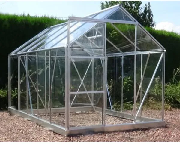 Gewächshaus Glas Silber 191x313x191cm