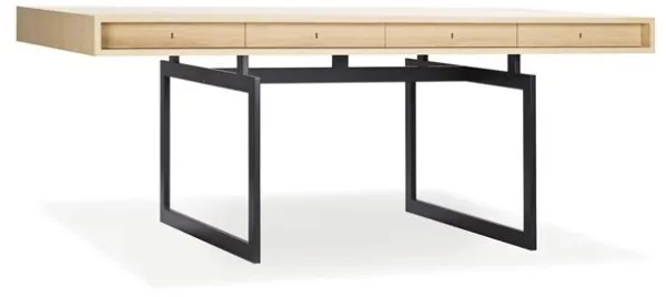 Karakter Office Desk Weiß gebeizte Eiche/Grau