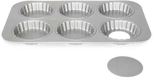 Patisse Silvertop Tarteform für 6 Stück 38,5 x 24,5 x 2,5 cm - Silber
